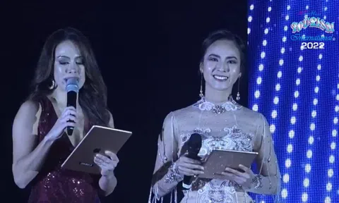 MC Quỳnh Nga 'bắn' tiếng Anh dẫn chung kết Hoa hậu Du lịch Quốc tế