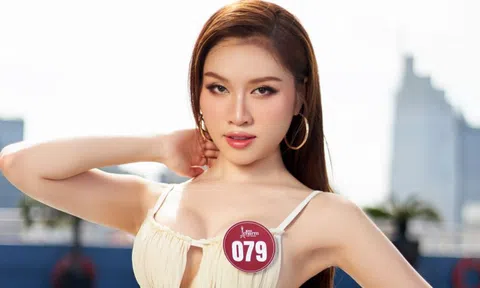 Vẻ nóng bỏng của 'MC 3.000 chữ' thi Hoa hậu Sắc đẹp Quốc tế 2023