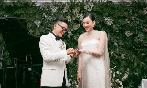 Chồng cầu hôn Dương Mỹ Linh trong tiệc cưới