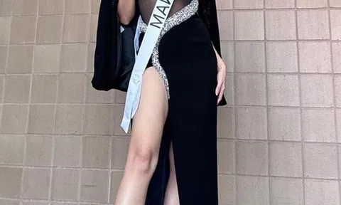 Ngọc Châu tập luyện cho bán kết Miss Universe