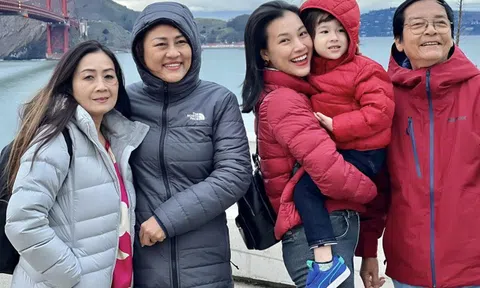 Hoàng Oanh sang Mỹ thăm bố mẹ chồng cũ