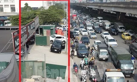 Cận cảnh vỉa hè đường Nguyễn Xiển bị chiếm dụng 'bền vững'