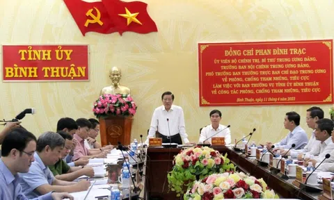 Đoàn công tác Ban Nội chính Trung ương làm việc với tỉnh Bình Thuận