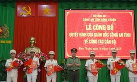 Công an Bình Thuận điều động, bổ nhiệm nhiều cán bộ chủ chốt