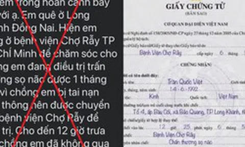 Bệnh viện Chợ Rẫy cảnh báo chiêu lừa đảo kêu gọi tiền từ thiện để 'đưa xác chồng về quê'