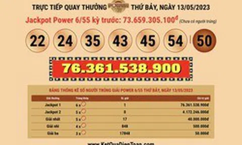 Vé số Vietlott trúng 76,3 tỉ đồng bán ở quận Tân Phú - TPHCM