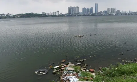 Rác thải bừa bãi ven Hồ Tây