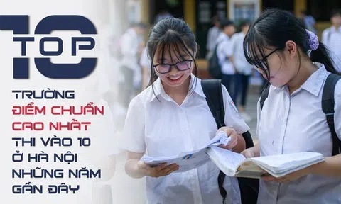 [Infographics] Top 10 trường điểm chuẩn cao nhất thi vào 10 ở Hà Nội những năm gần đây
