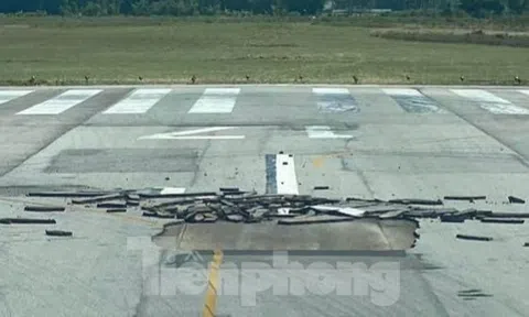 Lập tổ công tác kiểm tra sự cố vỡ đường băng sân bay Vinh