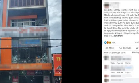 Nhân viên nhà sách bị tố lục soát, khám người bé trai học lớp 5