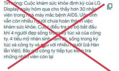 Xác định 4 trường hợp tung tin giả liên quan đến Công ty LG Display Việt Nam Hải Phòng