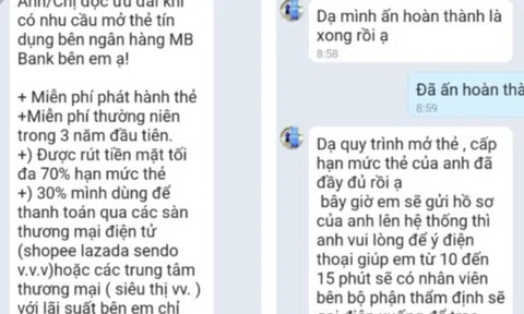 Sập bẫy mở thẻ tín dụng qua APP