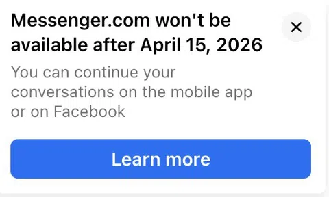 Mới sáng mùng 1 Tết, Facebook bất ngờ thông báo khai tử Messenger.com