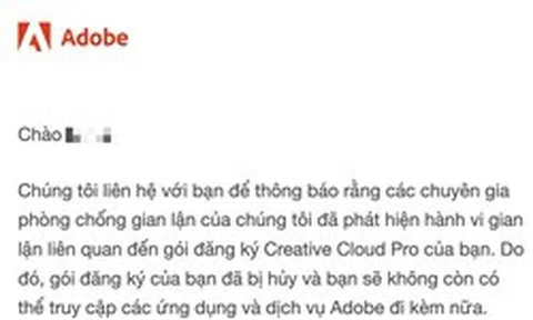 Người dùng Việt dùng Adobe bản quyền vẫn bị khoá tài khoản