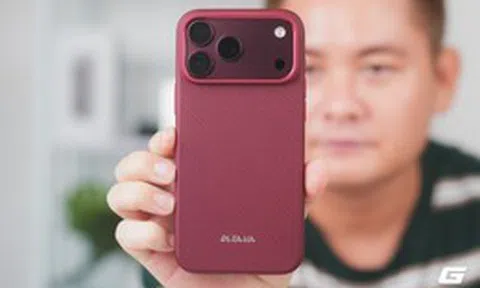 Trên tay ốp cực xịn cho iPhone 18 Pro Max: Vân dệt đẹp, chống sốc ngon, lại còn màu đỏ Burgundy